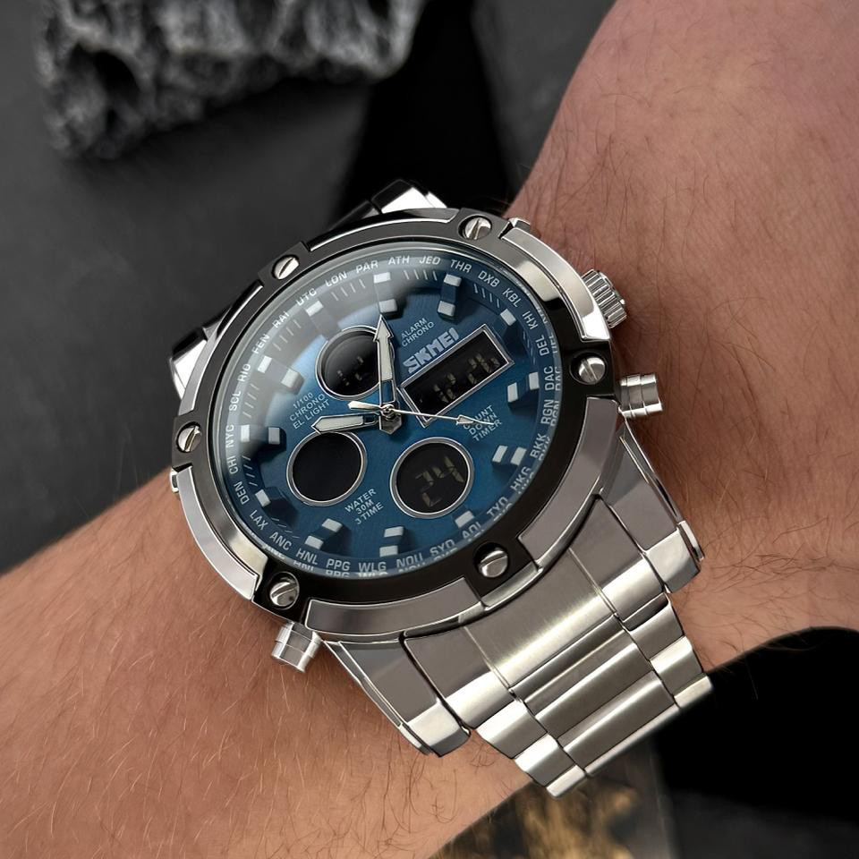 Skmei 1389BU Silver-Black-Blue Киев - изображение 7