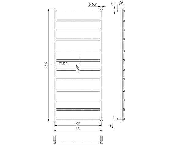 Полотенцесушитель водяной Mario Токио 1200х530/500 белый глянец Киев