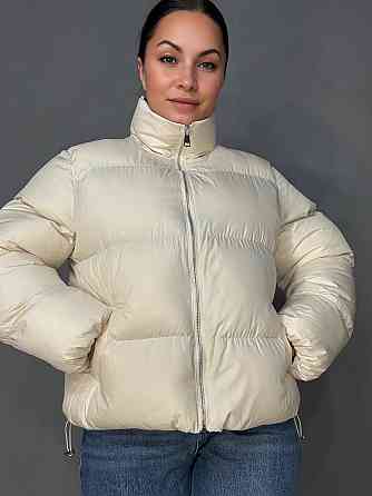 Куртка женская Fashion 3095 короткая пуффер воротник стойка молочная, молочний, M Киев