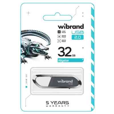 USB флеш накопичувач Wibrand 32GB Aligator Grey USB 2.0 (WI2.0/AL32U7G) Вінниця