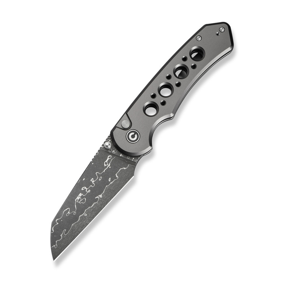 Ніж складаний туристичний Civivi Pragma Prime, (8.9 см) Damascus / Aluminum сірий Київ - фото 1