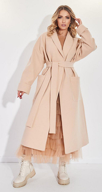 Пальто Лама с шалевым воротником (46) Киев - изображение 4