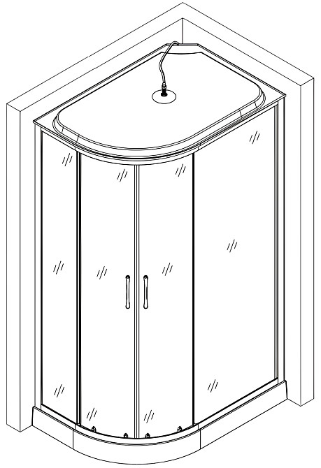 Душовий бокс асиметричний правий REGA L120FFSR BRAVO (3уп.) Тернопіль - фото 4