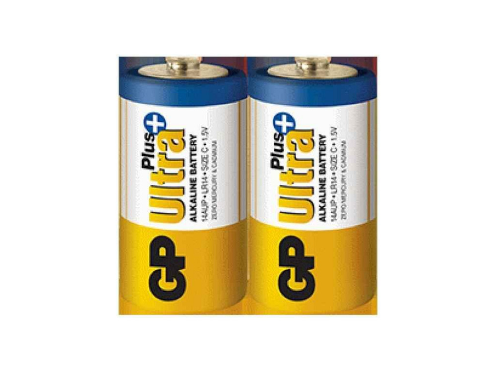 Батарейка лужна LR14/C Ultra Plus Alkaline 14AUP21-S2 2шт (спайка) ТМ GP Київ - фото 1