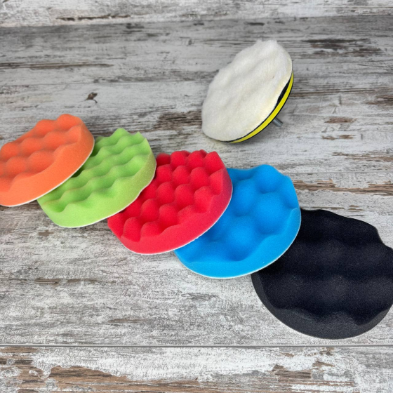 Комплект насадок для полірування та шліфування автомобіля, 6 шт + диск 12,5 см, на дриль Київ