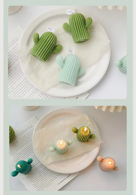 Свеча “Кактус” зеленый ручной работы Каменец-Подольский - изображение 9