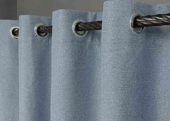 Комплект штор на люверсах VR-Textil Блэкаут двусторонний ASHEN NIGHT № 1839ш Голубой 150х270 см 2 шт (37-0280) Киев