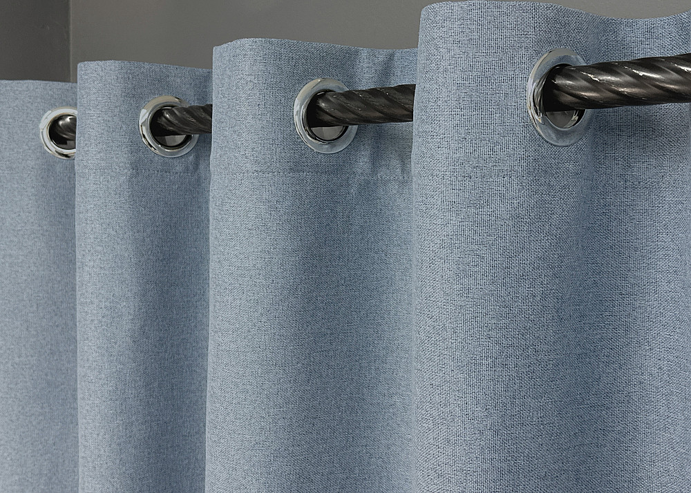 Комплект штор на люверсах VR-Textil Блэкаут двусторонний ASHEN NIGHT № 1839ш Голубой 150х270 см 2 шт (37-0280) Киев - изображение 6