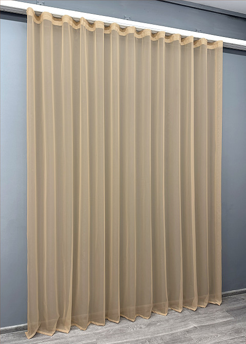 Тюль VR-Textil н134 Шифон однотонний Карамельний 400х250 см (41-101) Київ - фото 3