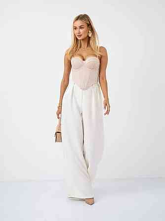 Жіночий стильний романтичний корсет легка сітка + атласні вставки Пудра, 46 Одеса