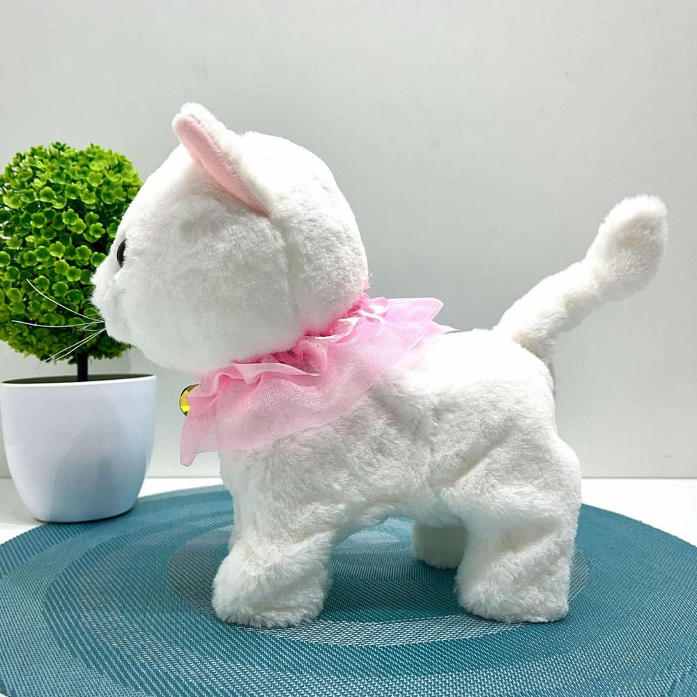 Кошеня інтерактивне на д/в ходить нявкає виляє хвостиком повідець-пульт Білий (933-132E ) Чернігів - фото 3