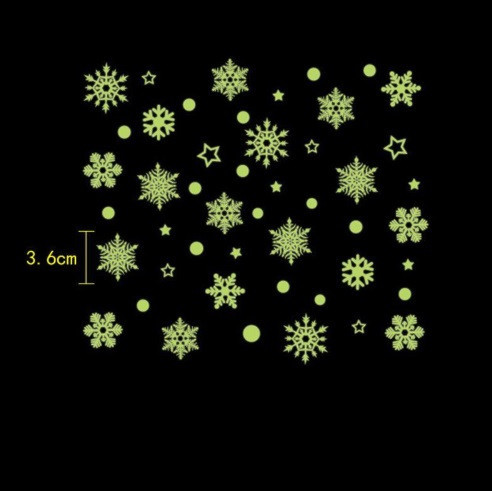 Новорічні наклейки Сніжинки фосфорні 210 на 245 мм салатовий Київ - фото 16