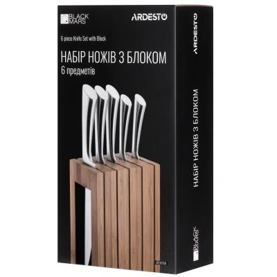 Набір ножів Ardesto Black Mars з бамбуковою підставкою 6 предметів (AR2021SB) Вінниця - фото 8