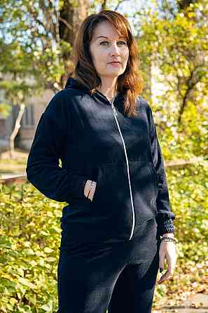 Спортивный костюм женский прогулочный велюровый, женский комплект темно-синий на молнии, спортивные костюмы женские Киев