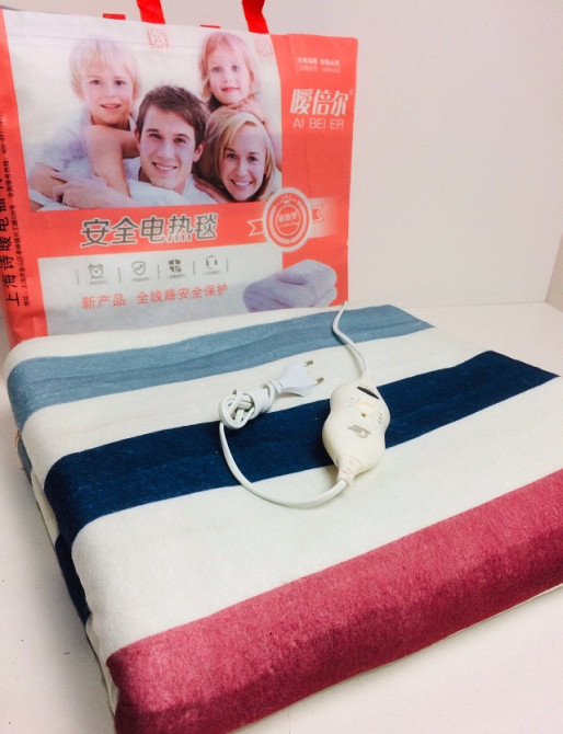 Электропростынь с сумкой электрическое одеяло 150 * 160 разноцветные полоски ART-7420 (18 шт/ящ) Одесса - изображение 3