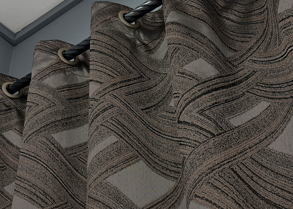 Комплект штор на люверсах VR-Textil Жаккард Mystery № 1626ш Капучино 150х280 см 2 шт (37-0179) Киев - изображение 6