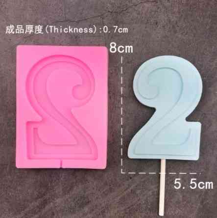 Молд силиконовый цифра 2 - размер молда 9,5*7см Киев