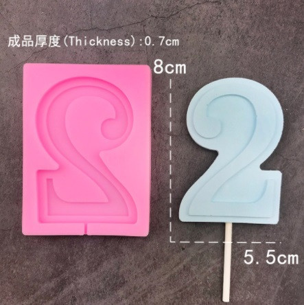 Молд силиконовый цифра 2 - размер молда 9,5*7см Киев - изображение 1