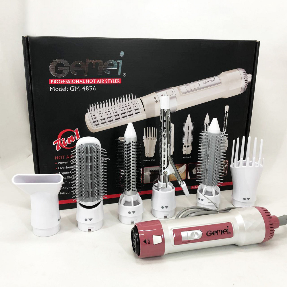 Электрический фен для профессионального использования Gemei GM-4836 7 в 1, Фен с режимом защиты волос IJ-14 Львов - изображение 4