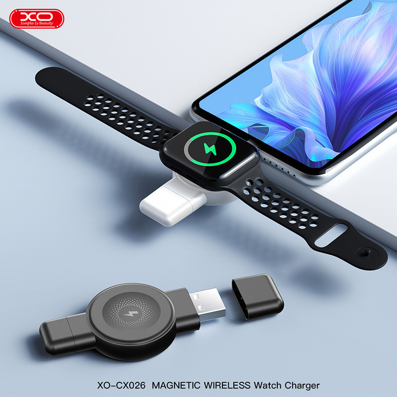 Бездротовий зарядний пристрій XO CX026 Watch Wireless Charger Apple/Samsung USB/Type-C чорний Львів - фото 6