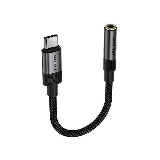 Аудио кабель ACEFAST J12 Type-C to 3.5mm female, nylon braid, 0,15m, Black Одесса