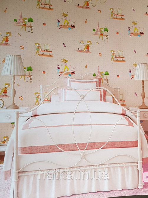 Шпалери вінілові на флізеліні AdaWall Ada Kids метрові дитячі герої мультфільму Луні тюнз крольчиха Лола Банні Київ - фото 1