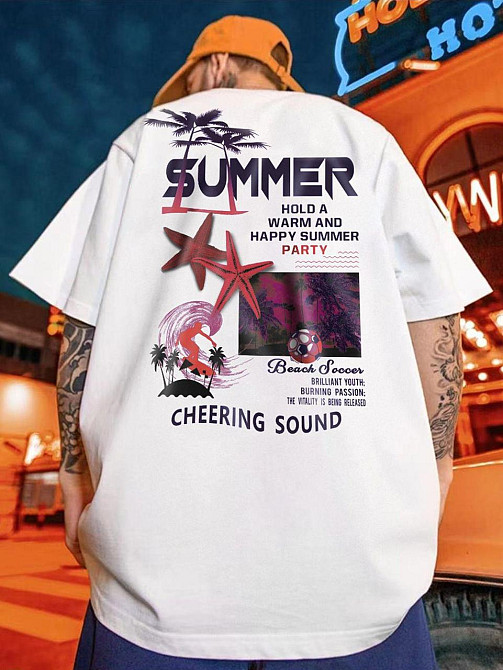 Футболка мужская с принтом  46 Белая 2664091127 Днепр - изображение 1