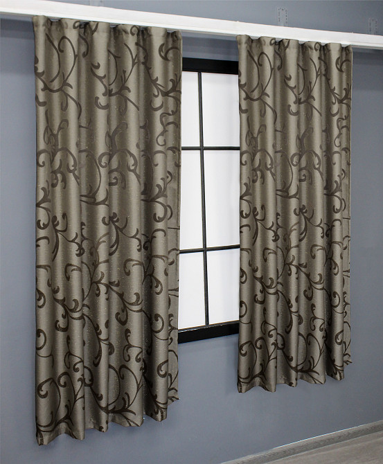 Комплект коротких штор VR-Textil Жаккард Allure № 1620ш Какао 150х170 см 2 шт (35-0274) Киев - изображение 5