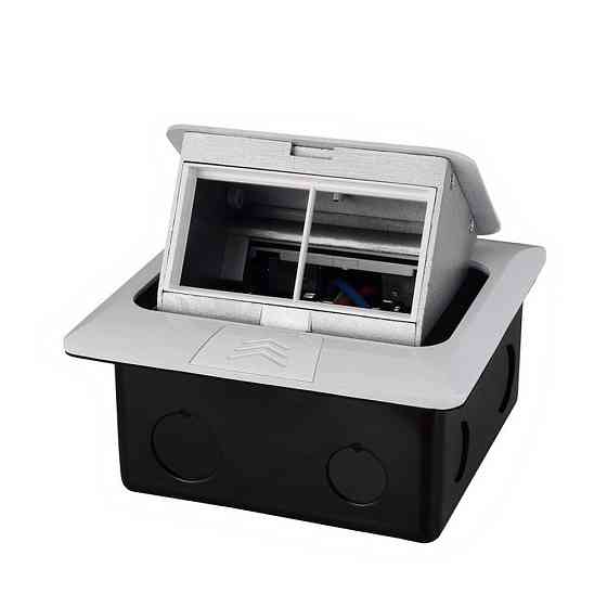 Розетковий люк підлоговий LIVOLO білий, вбудований у підлогу, пустий корпус без розеток для наповнення будь-якими модулями, з кришкою, IP44, алюміній, Коломыя