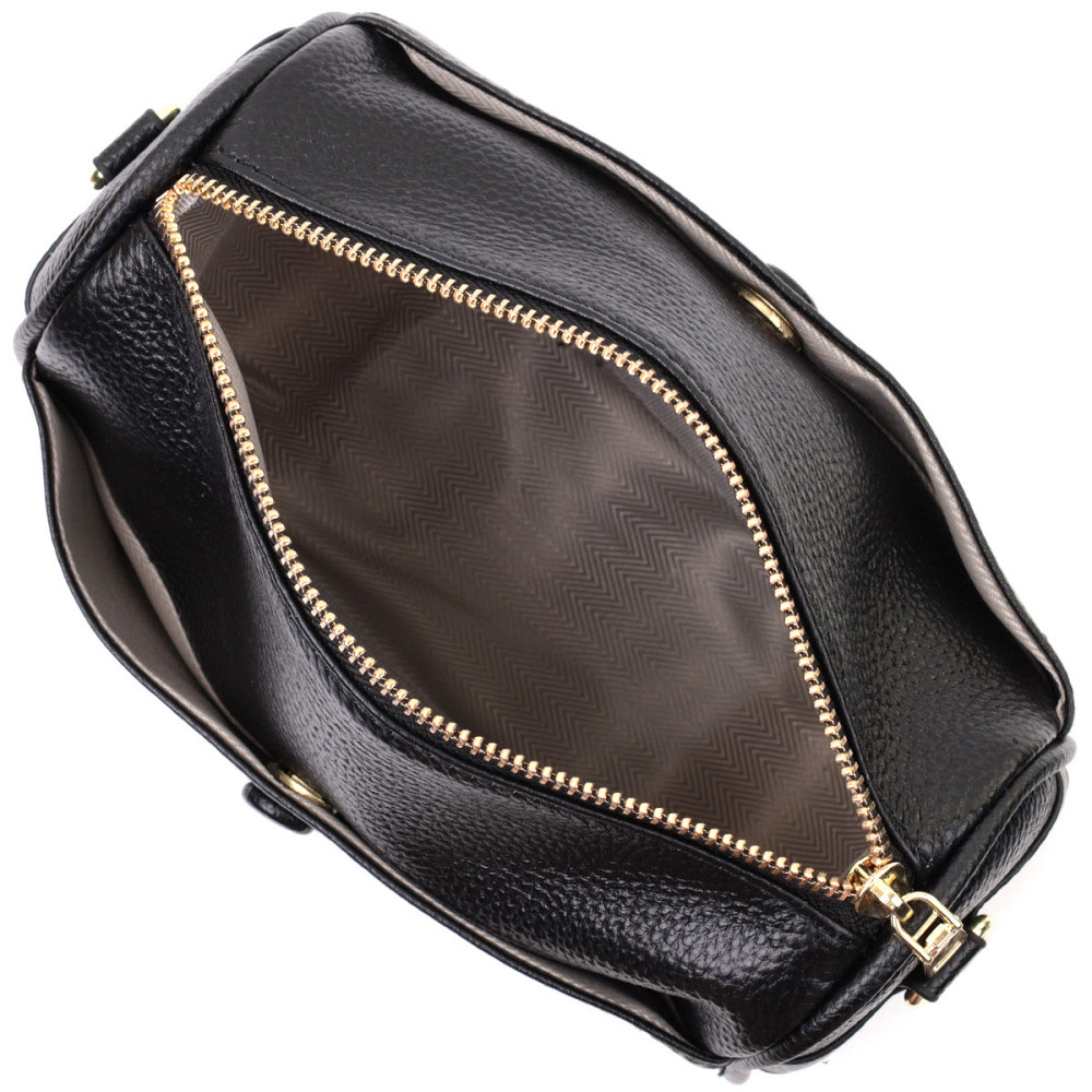 Сумка кросс-боди для женщин на каждый день из натуральной кожи Vintage 22590 Черная Киев - изображение 9