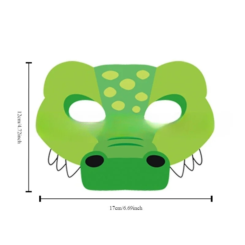 Детская маска Крокодил из картона 12 на 17 см зеленый Киев - изображение 1