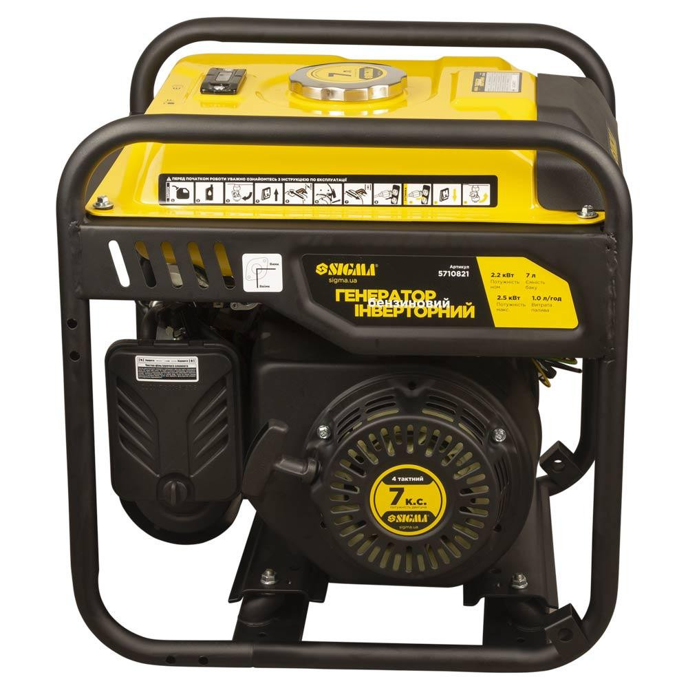 Генератор інверторний бензиновий 230 В 2.2/2.5 кВт 7 л 4-тактний ручний запуск SIGMA (5710821) Київ - фото 6