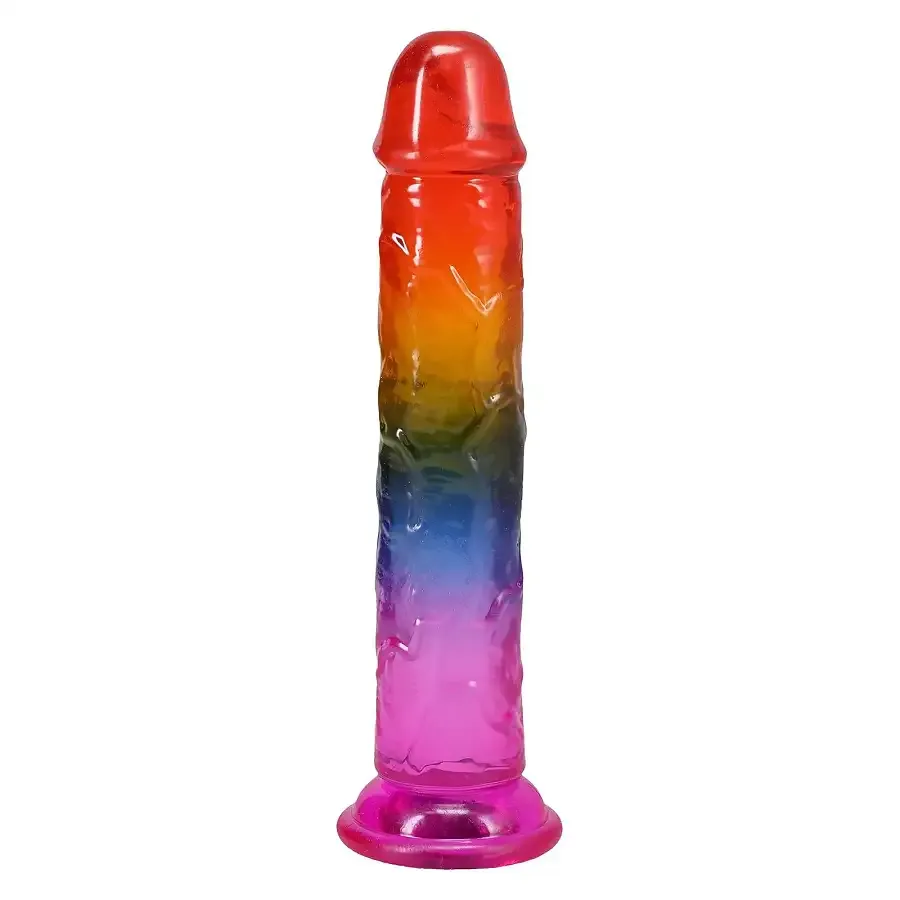 Дилдо Doc Johnson Crystal Jellies - 7.5 Inch Dong - Rainbow Львів - фото 1