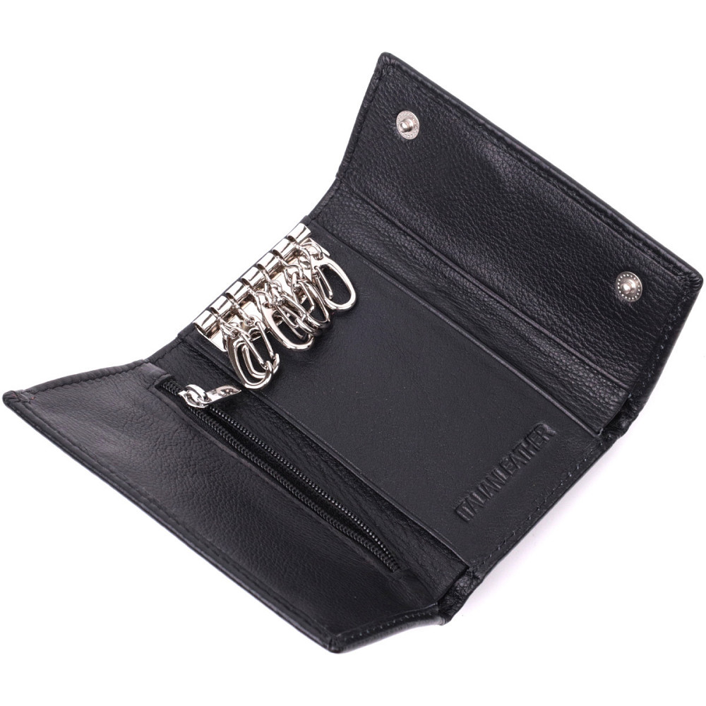 Кожаная ключница на 6 ключей, черная (ST Leather) Киев - изображение 16