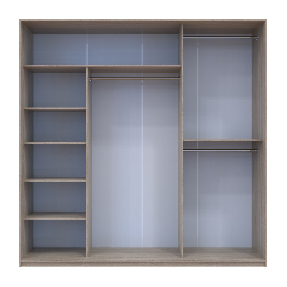 Шафа-купе трьохдверна Doros Сіті Лайт 225х60х225 см Дуб сонома (DRS-011099) Дніпро - фото 3