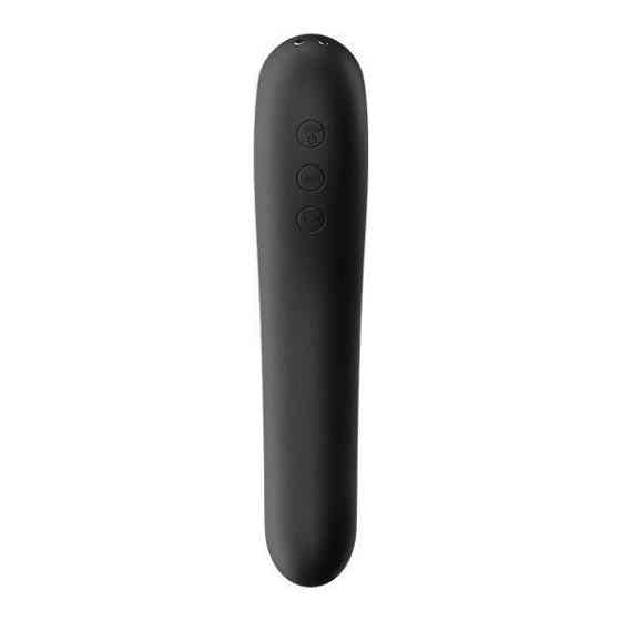 Вакуумный стимулятор с вибрацией Satisfyer Dual Kiss Black Sex Aura Киев
