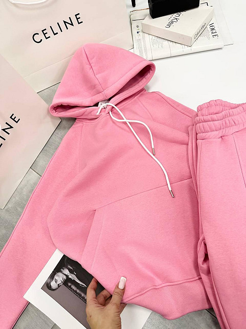 Жіночий костюм утеплений: худі та штани турецькі тринитка на флісі Барбі, 44/46 Одеса - фото 1