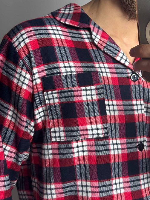 Чоловіча котонова піжама у клітинку Харків - фото 3