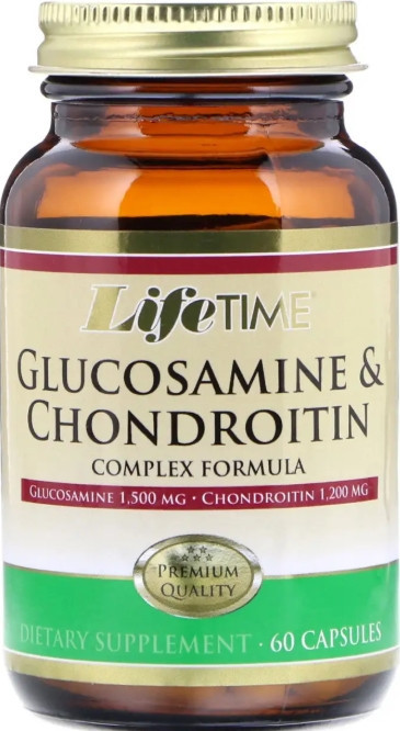 Глюкозамін хондроїтин для суглобів LifeTime Vitamins Glucosamine & Chondroitin 60 кап Київ - фото 1