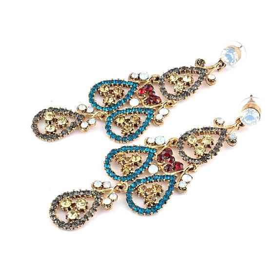 Сережки кольорові СГ4396-1 довжина 9,5 см Київ