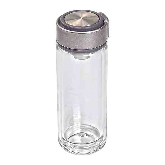 Yiwu Термос скляний з подвійними стінками та ситечком 330 мл сірий HP-14-39G Коломия