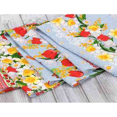 Рушник Руно набір кухонних Весняні квіти 45х80 см 3 шт (707Т_Весняні квіти) Вінниця