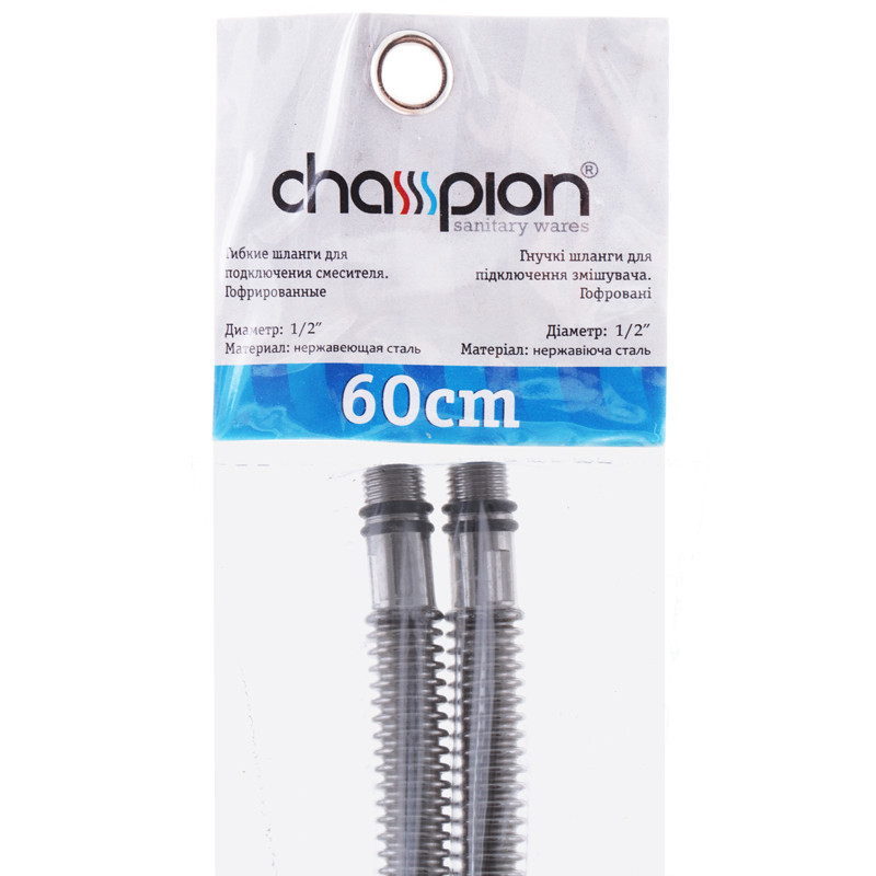 Гофрированные шланги для смесителя Champion Шланг M-10 (60 см) сильфонные Zerix (CH0173) Киев - изображение 3
