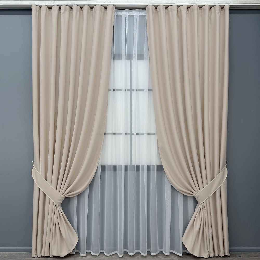 Комплект готовых штор VR-Textil Рогожка TERRA LUXE № 2067ш Таш 200х270 см 2 шт (32-464) Киев - изображение 2