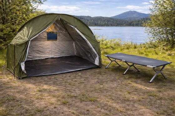 Комплект палатка 200х80х145см + раскладушка 190х70х62см для туризма, походов и рыбалки Коломыя