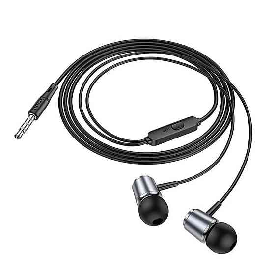Навушники HOCO M108 Spring metal universal earphones with mic Metal Gray Киев