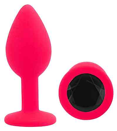 Силіконова анальна пробка EGZO - Silicone Pink Round Plug Black, size S Sex Aura Київ