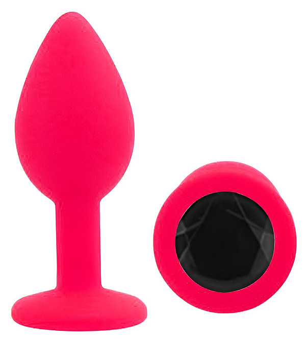 Силіконова анальна пробка EGZO - Silicone Pink Round Plug Black, size S Sex Aura Київ - фото 2