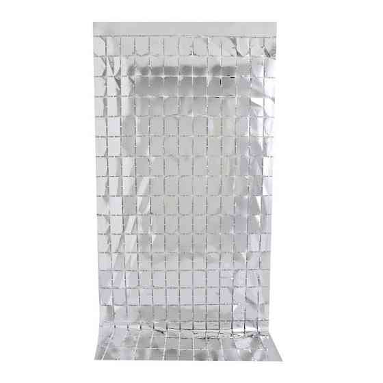 Дождик для фотозоны кубиками на стену 2 м на 1 м серебристый Киев