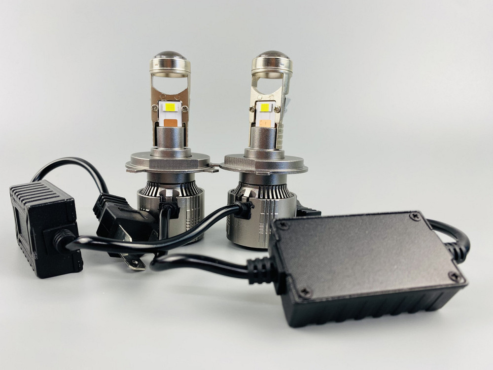 Лампа світлодіодна комплект 2 шт. 12 V 90 W set (реальних ватів) LED + лінза + цоколь H4 Мукачево - фото 6